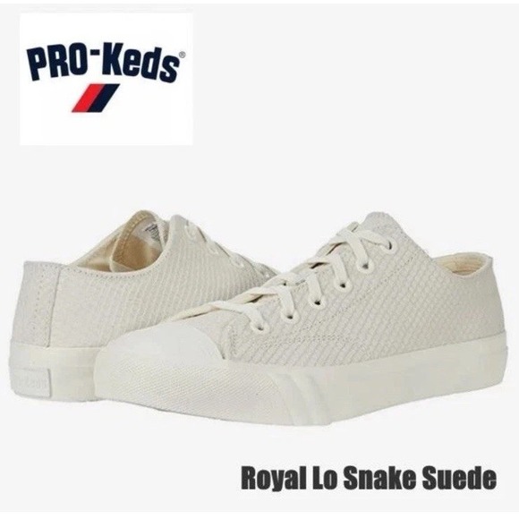 PRO-KEDS ROYAL SNAKE‎ SUEDE LOW CASUAL SNEAKERS MEN SHOES CREAM SIZE 14 NEW